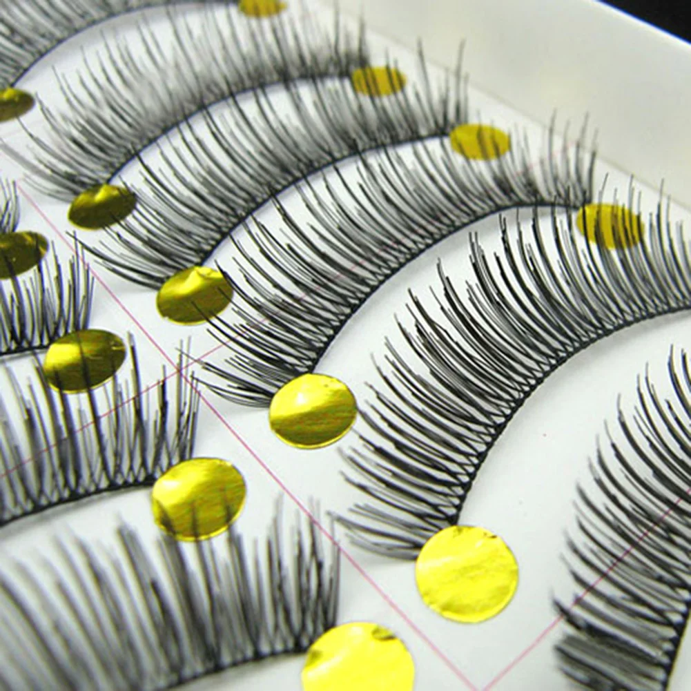 10 пар Черные Длинные крестовые ресницы толстые свадебные накладные вечерние