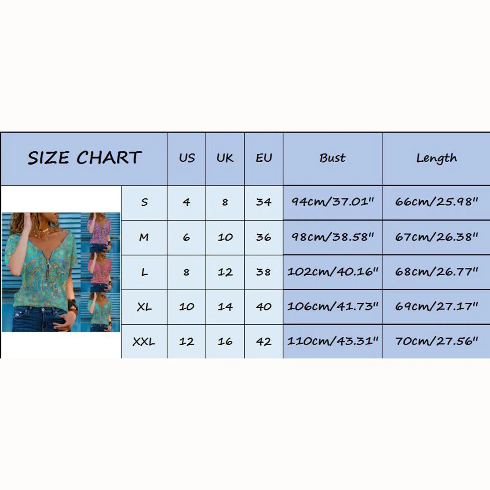 

Summer Women's Zipper Casual Loose Top New Fashion V Neck Graphic Printed Short Sleeved T-Shirt Women Clothing T Shirts #LR4