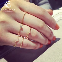 trendy exquisite ring set for women adjustable gold silver color wave rings wedding rings fashion party rings jewelry wholesale