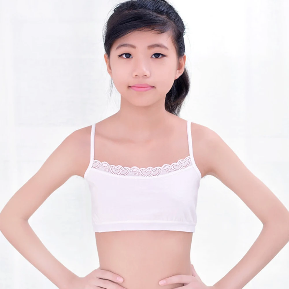 

1 Pc Teenage Underwear For Girls Children Cotton Lace Wireless Training Bra Teenage Soft Breathable Puberty Soft Underwear