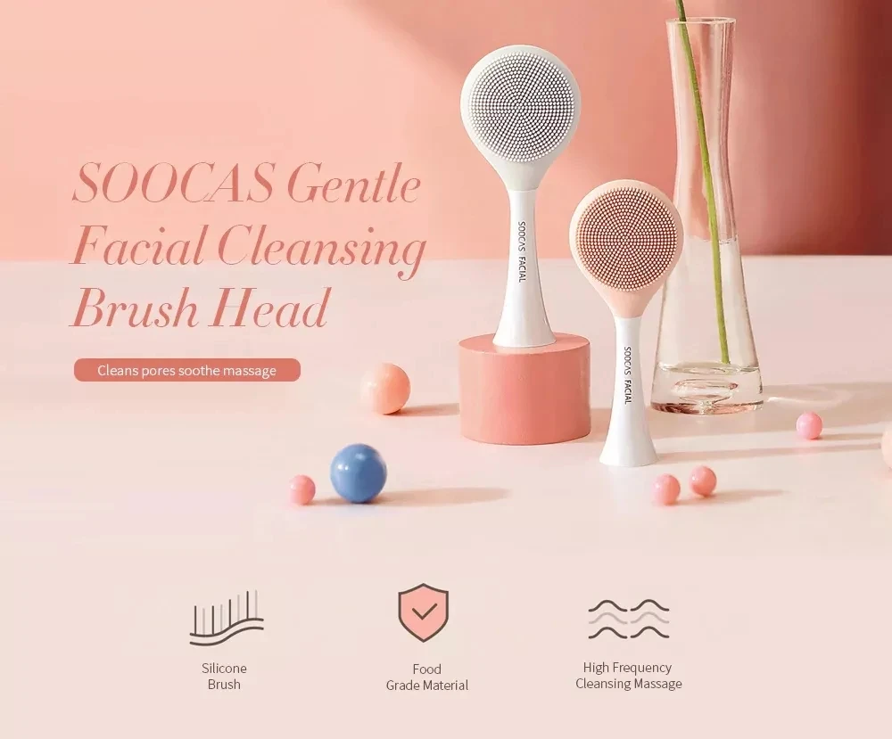 Xiaomi Soocas нежная Очищающая щетка для лица Пищевая силиконовая высокоплотная Мягкая тонкая щетина подходит для зубной щетки X1/X3/X5
