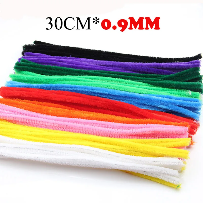 

50pcs Bold Encryption Color Chenille Stems Pipe Cleaners Plush Tinsel Stems Wired Sticks Kids Educational DIY Craft Supplies Toy
