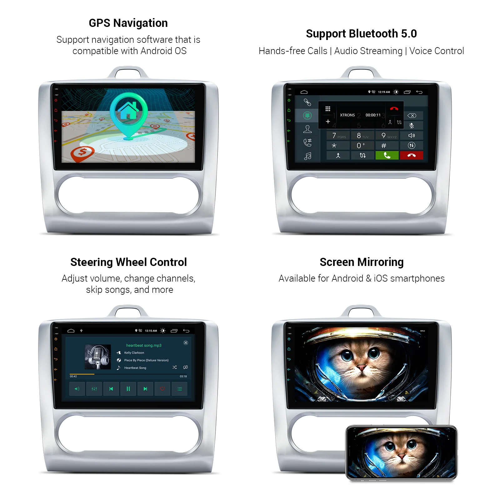 Автомобильный стереопроигрыватель XTRONS 9 дюймов Android 10 0 для FORD Focus 2 II 2007- 2011