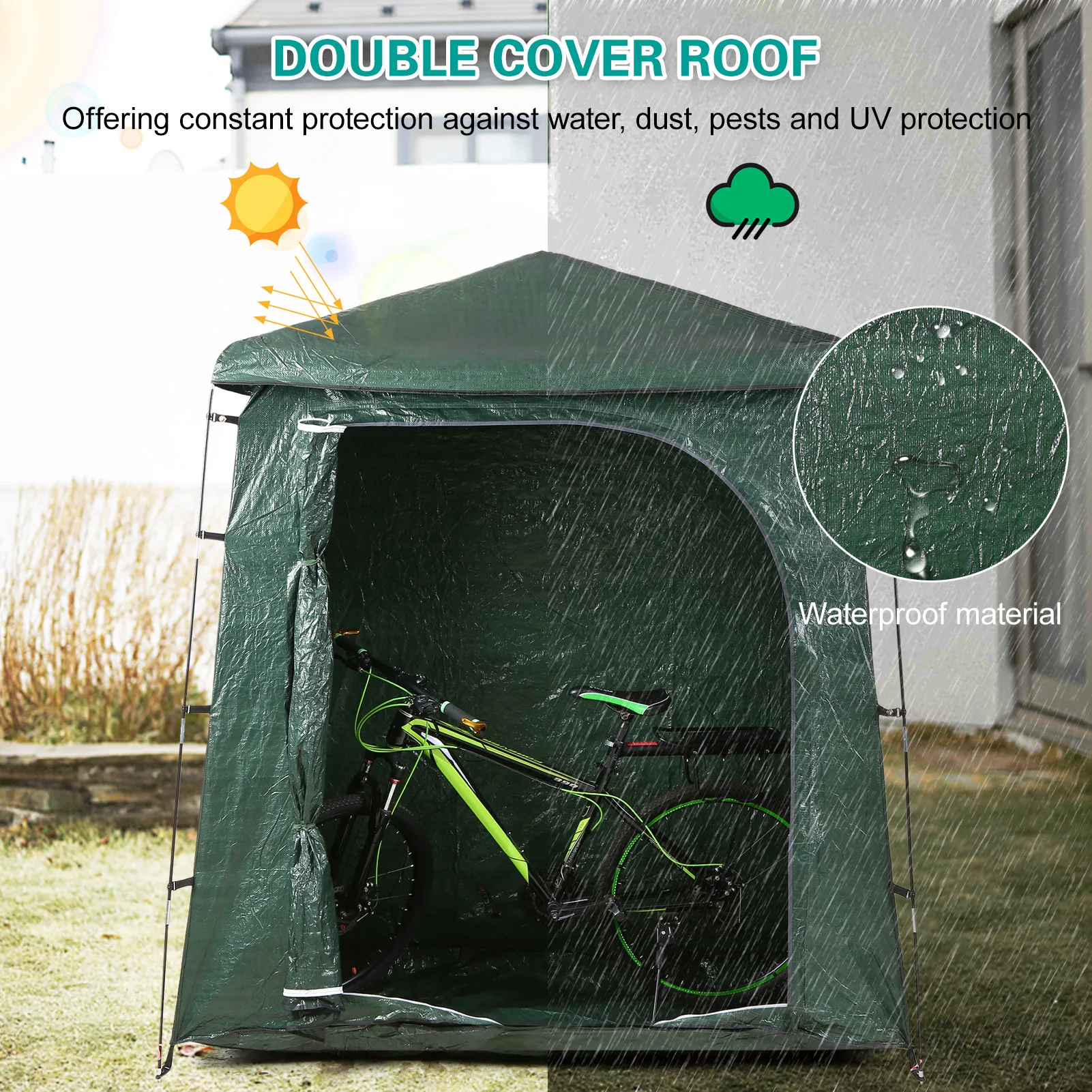Водонепроницаемый УФ-защитный наружный навес для велосипеда сада бассейна