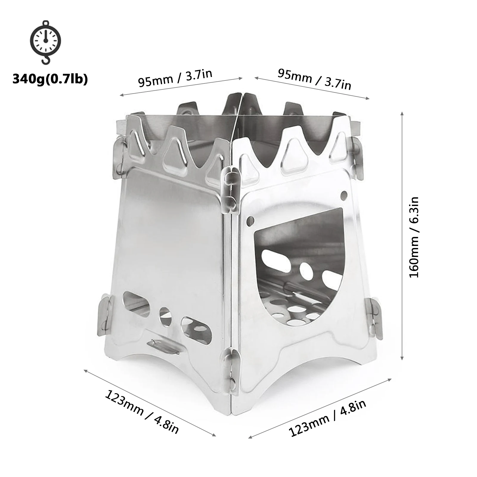 Портативная деревянная плита из нержавеющей стали легкая складная для кемпинга
