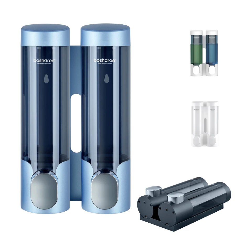 

Soap Dispenser Wall Mounted For Bathroom Blue 320ml Shampoo Shower Gel Conditioner Detergent Bottle Hotel Home Accessories