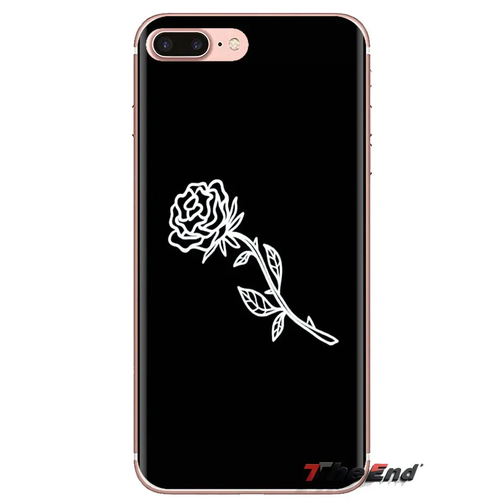 beautiful black white Rose flower Silicone Bag Case For Xiaomi Mi4 Mi5 Mi5S Mi6 Mi A1 A2 5X 6X 8 9 Lite SE Pro Max Mix 2 3 2S |