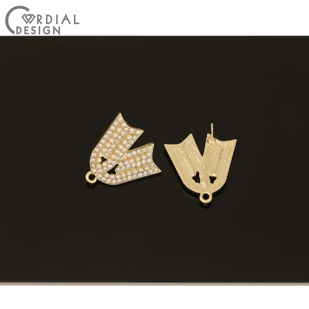 

Cordial Design 50Pcs 23*23MM Jewelry Accessories/Rhinestone Earrings Stud/Bowknot Shapes/DIY Making/Jewelry Findings Components
