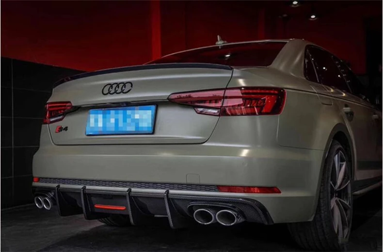 For Audi A4 S4 RS4 B9 2017 2018 2019 Carbon Fiber Front Rear Bumper Diffuser Lip Spoiler Lamp Eyebrow High Quality Accessories | Автомобили