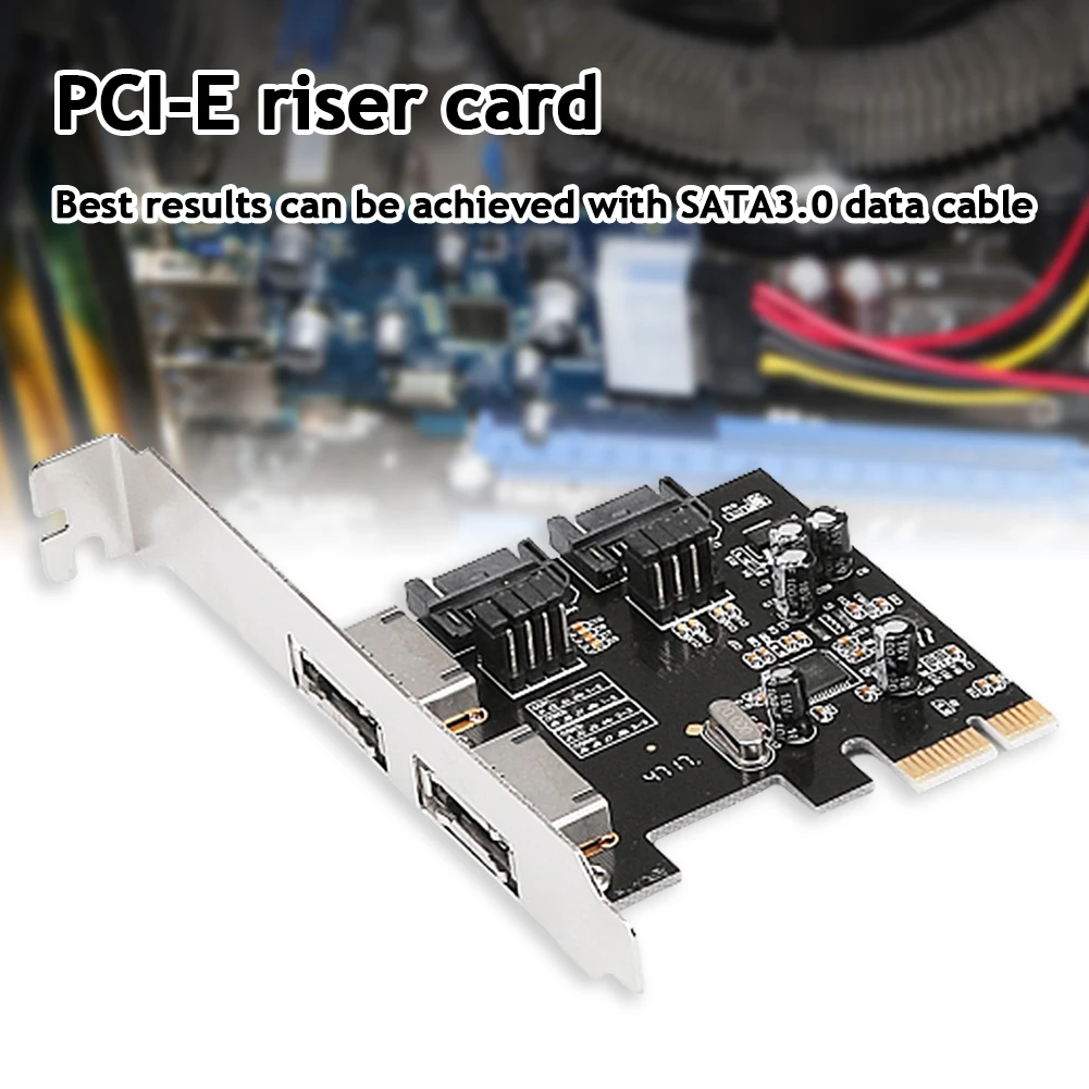 Адаптер PCI-E X1 для настольного компьютера переходник PCI-Express Riser 2 порта SATA3