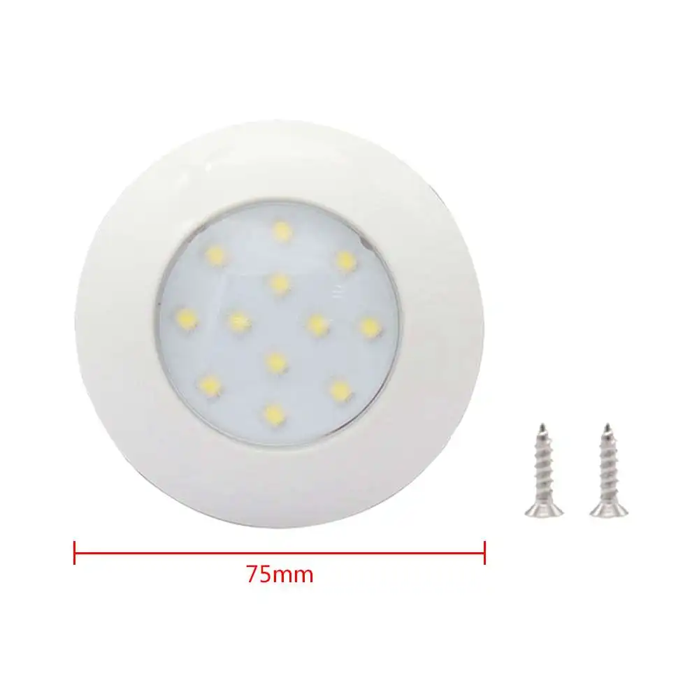 

1pc 12LED Round Dome Light 2.4W Car Roof IP67 Interior Lighting 75mm 12V/24V