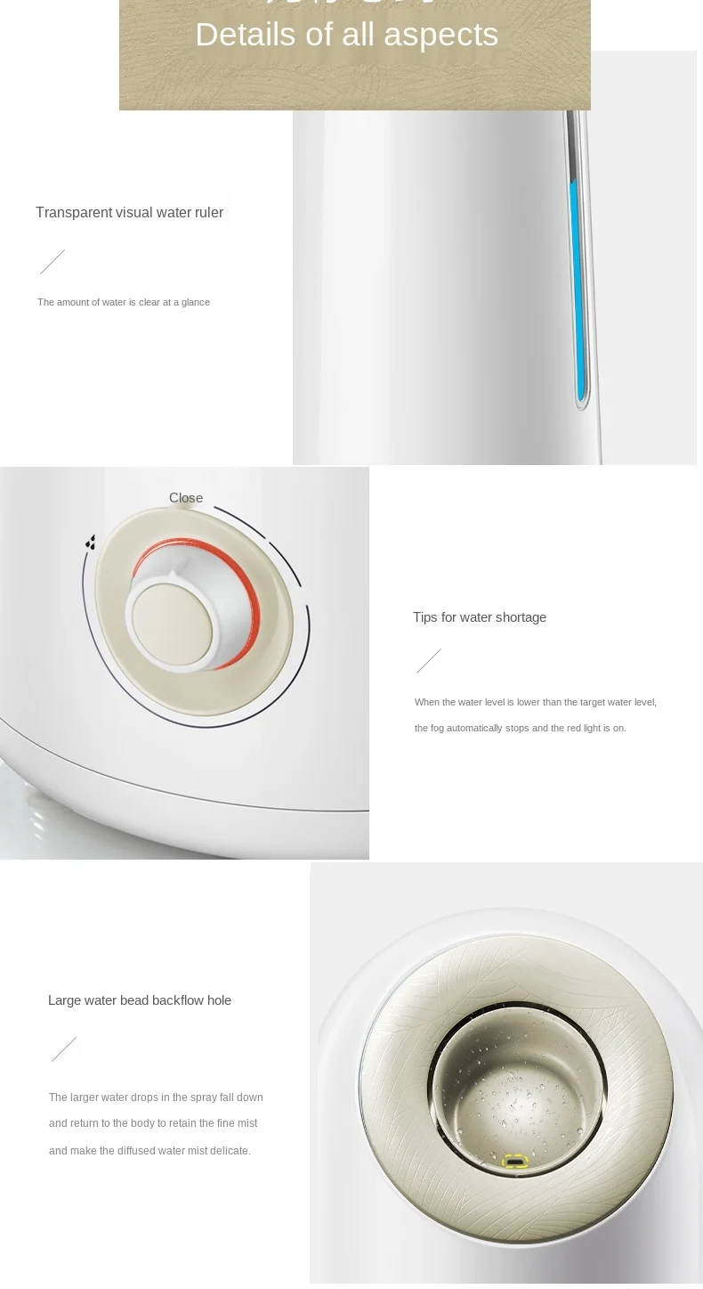 

zq Humidifier Household Low Noise Large Capacity Bedroom Office Air Purification Desktop Small Aroma Diffuser