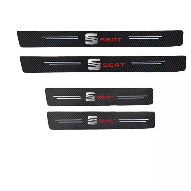 

Carbon fiber stripe Door Sill Leather Decals For Seat FR leon mk3 mk2 5f lbiza Altea6 Arona Toledo Mii Car Stickers accessories
