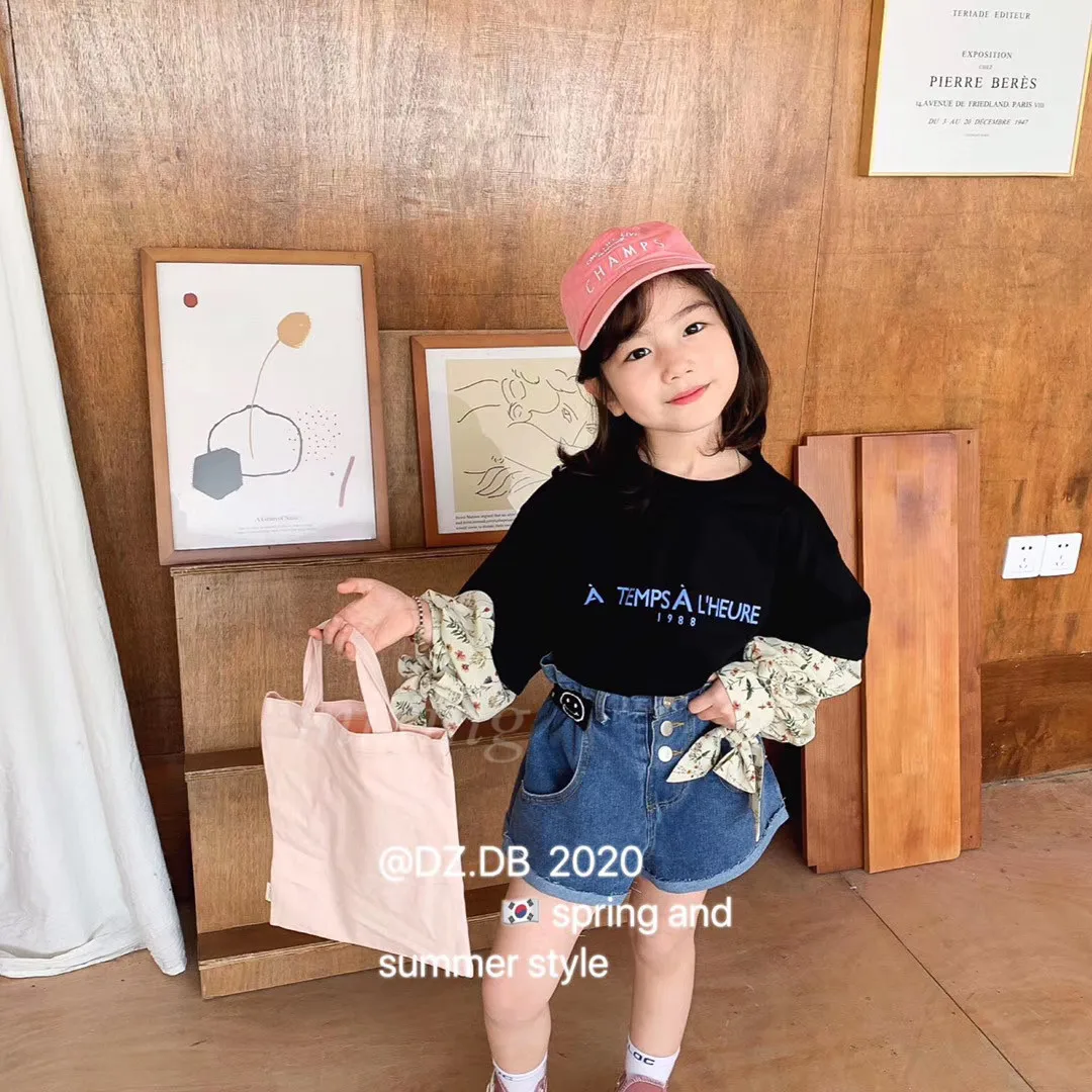 2020 новый весенний Детский свитер Детская тонкая футболка с вышивкой модная