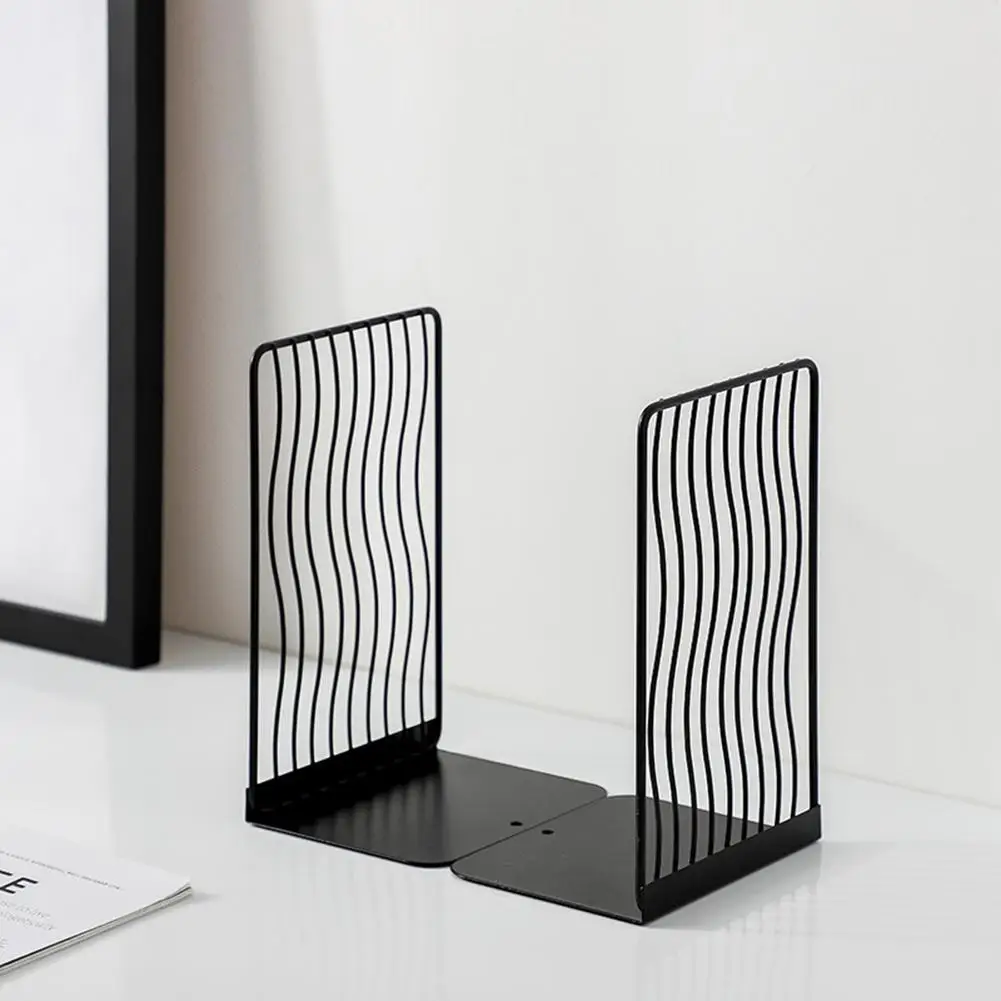 

Iron Desktop Table Bookends Book File Storage Holder Office School Stand Rack