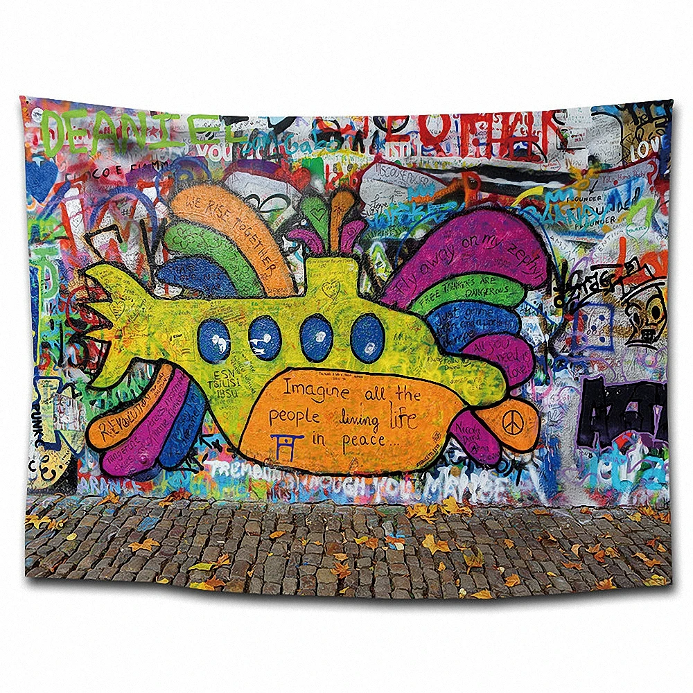 

Large Hip Hop Rock Reggae Graffiti Tapestry Wall Art Rock Reggae Flag Banners Hanging Paintings Wall Carpet Wallpaper Home Decor
