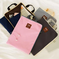1pc large canvas a4 file folder document bag business briefcase paper storage organizer bag stationery office school supplies
