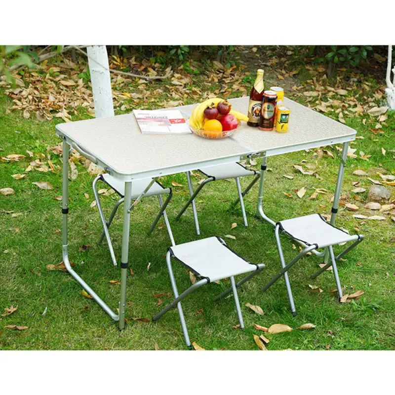 

Portable Foldable Table Chairs Camping Outdoor Furniture Computer Table Tables Picnic Aluminium Alloy Folding Table Chairs HWC