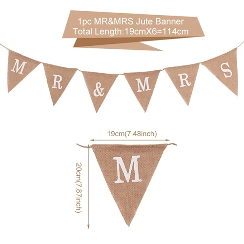 Mr mrs banner FENGRISE 2 м лента из натуральной джутовой мешковины деревенское свадебное украшение винтажный шпагат кружева джутовая веревка DIY Свадебные и вечерние принадлежности - Цвет: Mr mrs banner