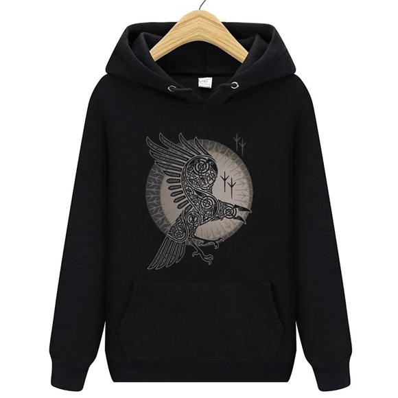 

2020 Spring Autumn Men's Crow Hoodies Swag Hooded For Men 3D Sweatshirts Raven Vikings Jacket Women Men Streetwear