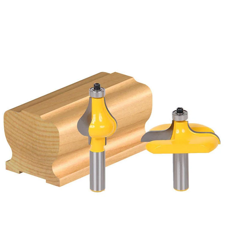 

2pcs Carbide 12.7mm Shank Armrest Mill Handrail Router Bits Set Wavy Flute Tenon End Mill For Wood Woodworking Cutters