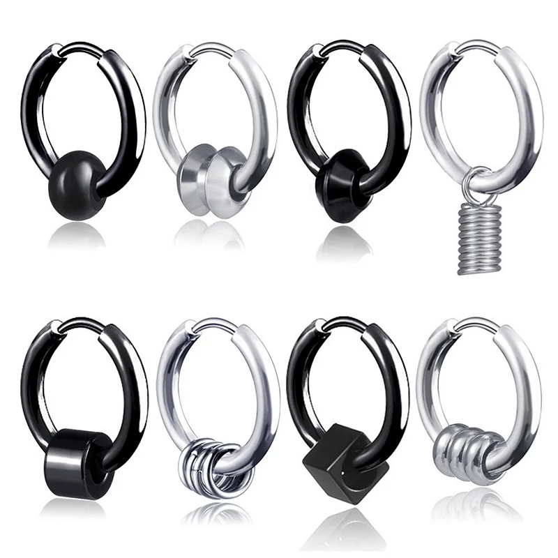 

Hip Hop Jewelry Rock Punk Earrings For Women Men Stainless Steel Piercing Stud Earrings Kpop Trendy Party Girls Gift