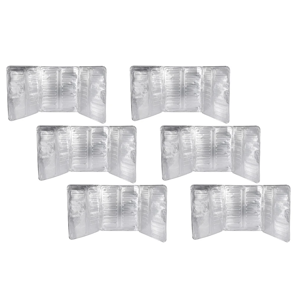 

6pcs Heat-insulation Boards Anti-splash Oil Baffles Kitchen Accessories (Silver)