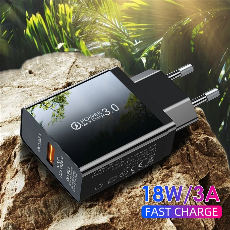 Быстрое зарядное устройство Lovebay 3 0 USB мобильный телефон 18 Вт европейская вилка
