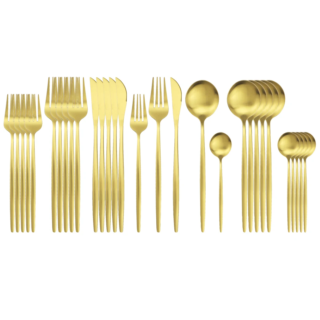 Набор золотых столовых приборов из нержавеющей стали 30 шт. | Дом и сад
