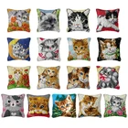 Наволочка для подушки с 3D вышивкой в виде милого кота, защелка для самостоятельной сборки крючка, материалы для вышивки крестиком