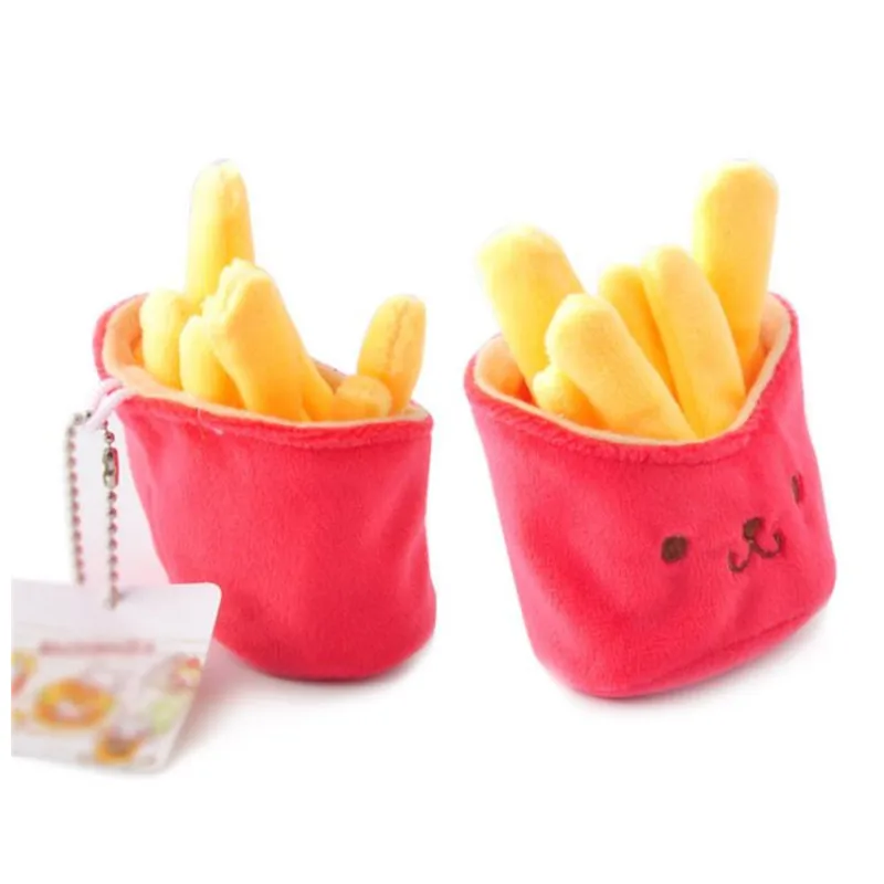 Плюшевая подвеска в виде картофеля фри игрушечная кукла раскладной брелок