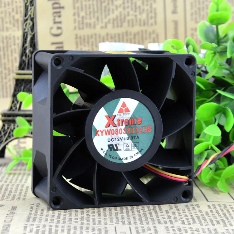 

Новый оригинальный охлаждающий вентилятор XYW08038012BS 8038 12В 0.97a