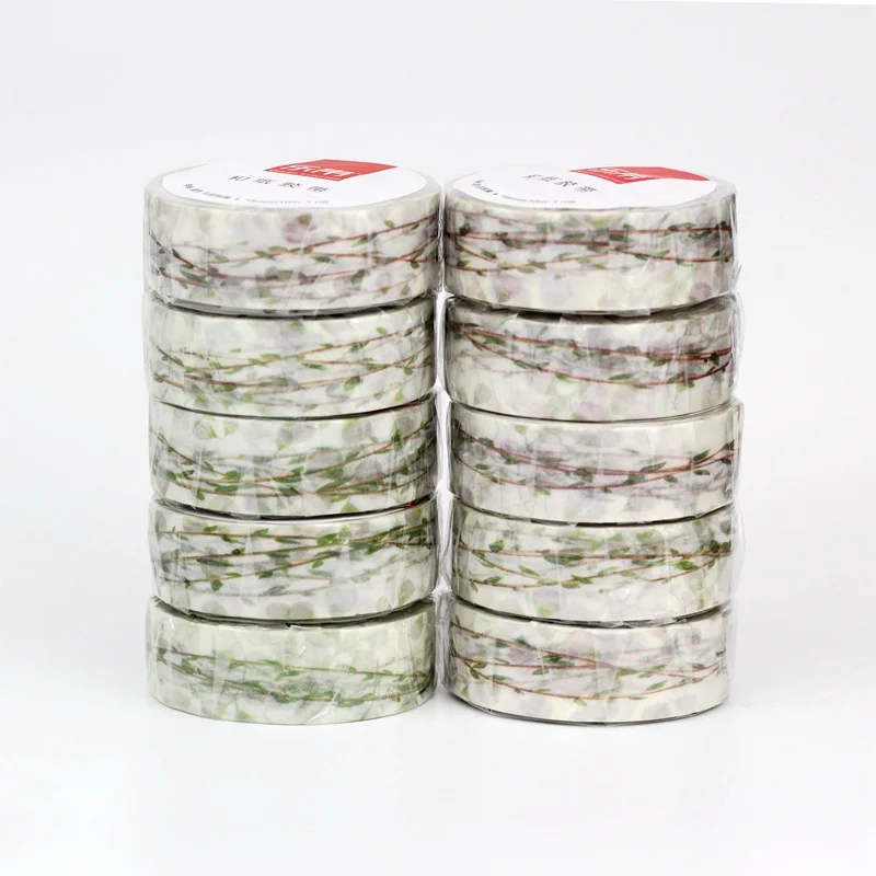 

10pcs/Lot Decorative Cute Plant Green Vine Japanese Paper Washi Tapes Scrapbooking Planner Adhesive Masking Tape Stationery