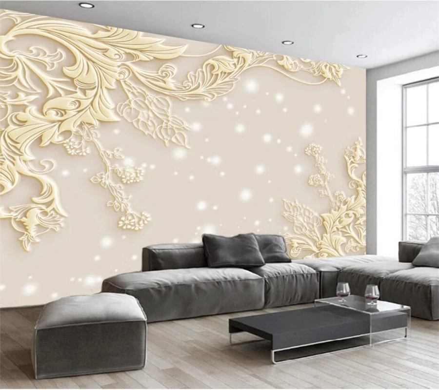 Custom wallpaper 3d wall painter and rich embossed pattern stars minimalist papier peint TV background painting | Обустройство дома
