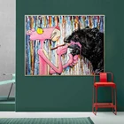 Картина на холсте с изображением граффити в современном уличном стиле, плакаты и принты, настенное искусство, розовая фотография для гостиной, домашний декор