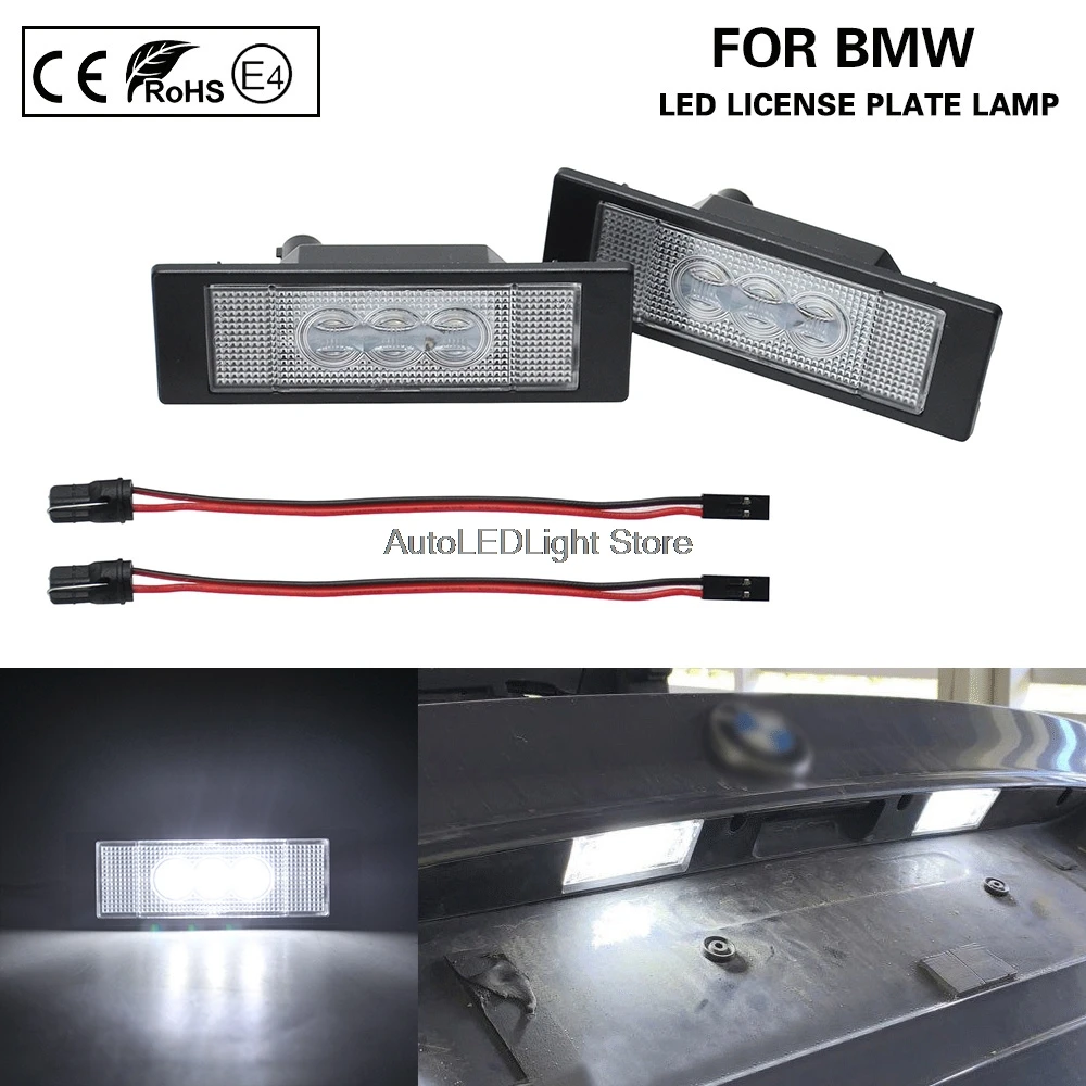 2 шт. светодиодный номерной знак светильник для BMW E81 E87 E63 E64 F20 F12 F13 Z4 E85 E86 E89 K48 F06