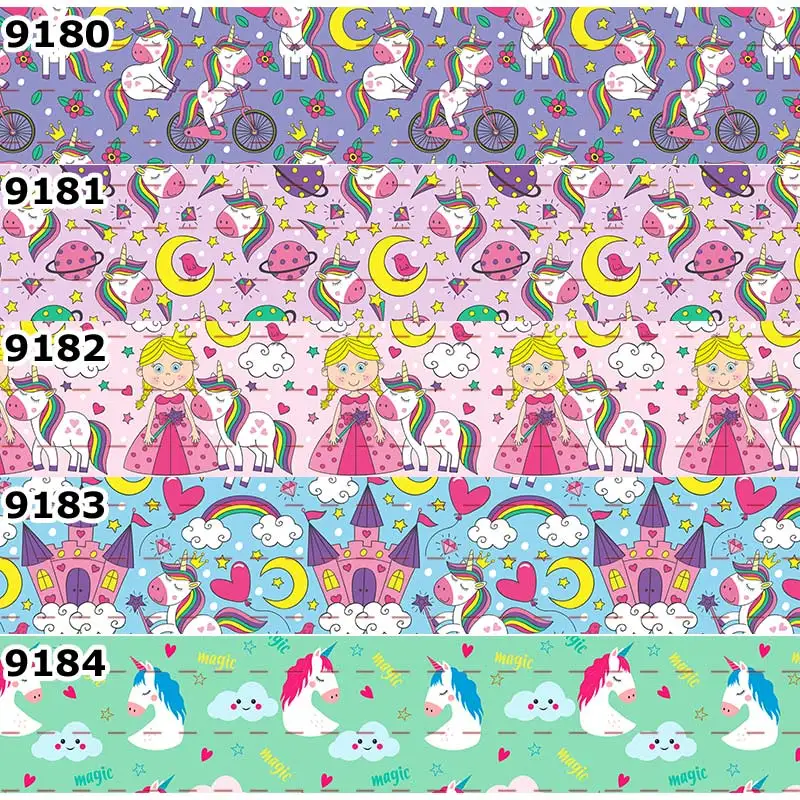 10 ярдов Различные размеры новая лента с принтом в виде единорога аксессуары для