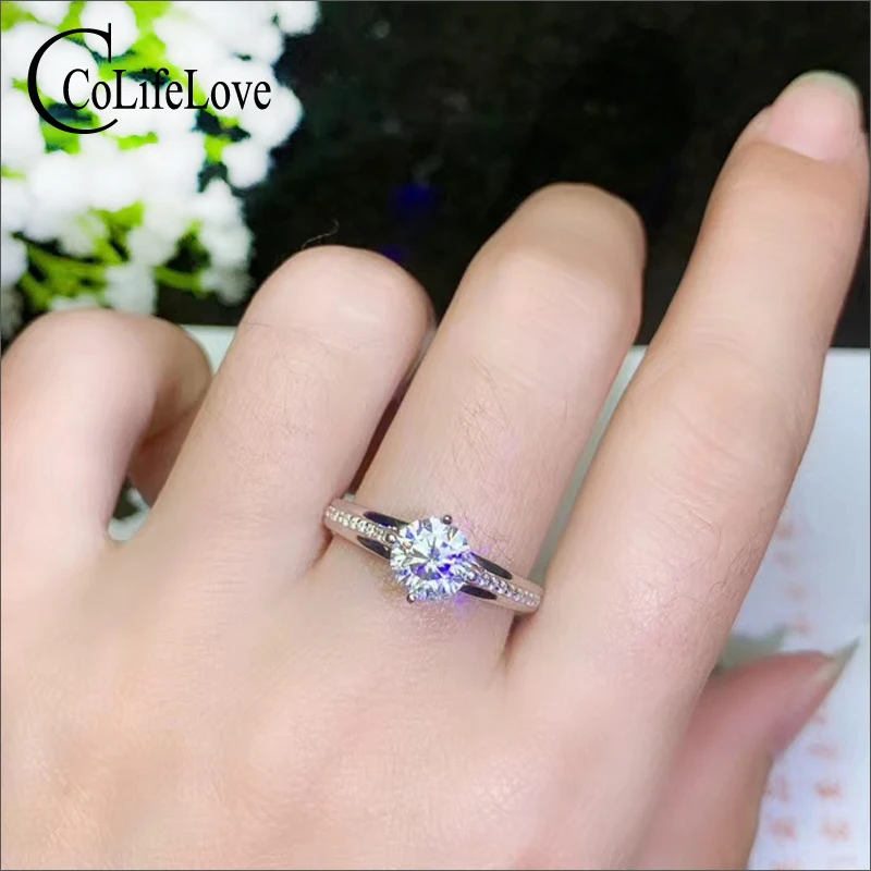 CoLife ювелирные изделия Цветок обручальное кольцо 1ct 2ct 3ct D Цвет муассанит 925