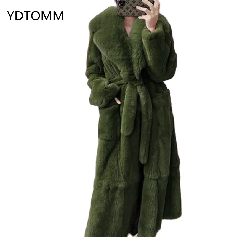 YDTOMM Parka Women Fur Coats 2021 Thick Winter Outwear Warm Long Faux Fur Jacket Female Temperament Slim Overcoat Loose Size