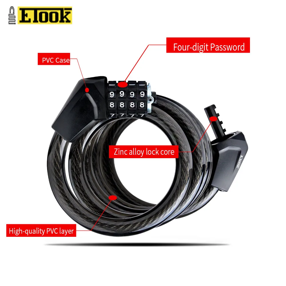 Easydo MTB E Bike Защита паролем замок 4 цифровой код Комбинации Велосипедные замки