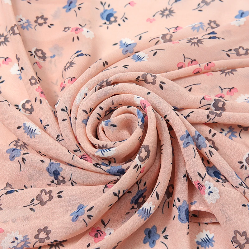 Новое поступление плиссированный цветочный шифоновый шарф шали большой размер