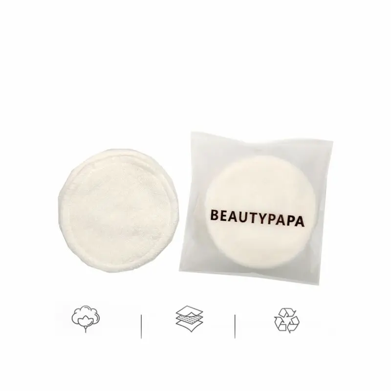 6/8 шт. салфетки для снятия макияжа Beautypapa многоразовые хлопок двойной слой подушечки очищающие подушечки моющиеся бамбуковые волокна уход за лицом