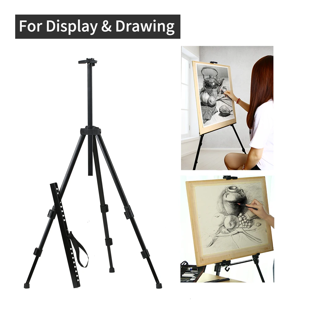 Artists Easel Stand Metal Foldable Tripod Adjustable Height 20 Inches to 61 with Portable Bag for Drawing Art Supplies | Канцтовары для