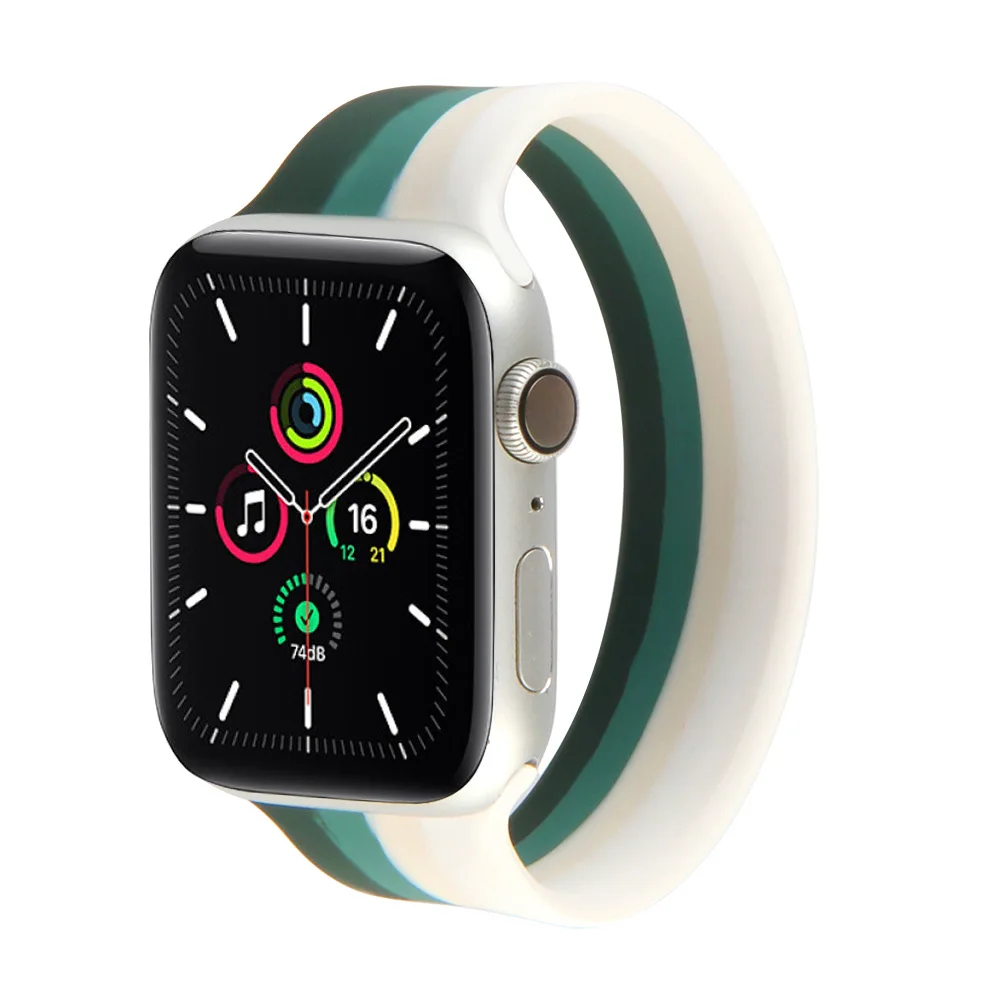 

Strap for Apple Watch Band 38mm 40mm 42 mm 44mm Colorful Solo Loop Strap Elastic Sports Bracelet for iWatch 1 2 3 4 5 6 SE