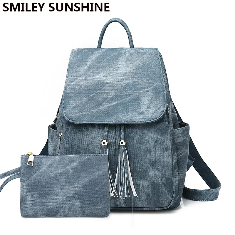 

New Blue Women Backpack Leather Bagpack Bag Fashion School Gags for Teenage Girls Woman Back Pack Ladies Backbag sac a dos femme