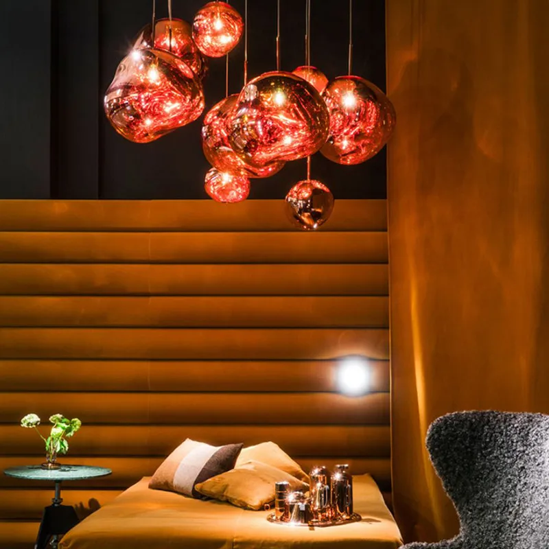 Скандинавский светодиодный подвесной светильник из расплава лавы с шариком