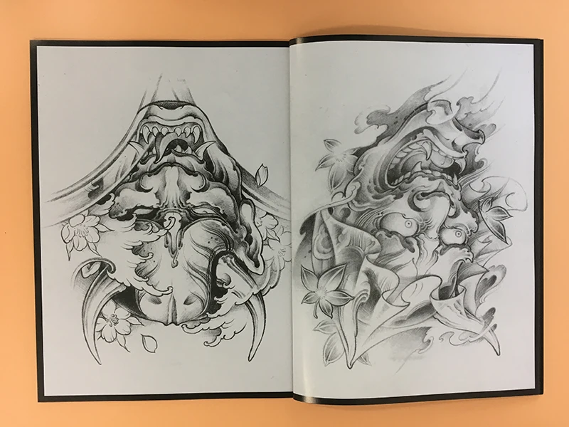 40 страниц татуировка Книга Восточный Stlye Татуировка эскиз книга А4 страницы для тату Поставка