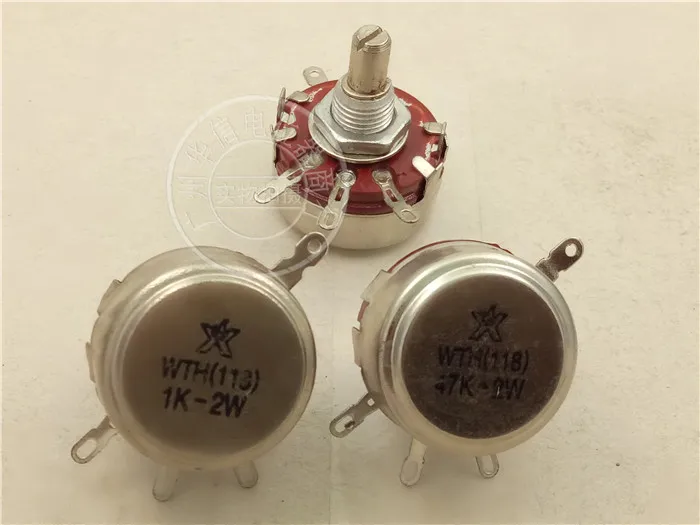 20 шт. WTH118-1A WH118 2 Вт углеродный потенциометр 470 Ом 1K K 4 7 10K 22K 47K 100K 220K 470K 1M - купить по