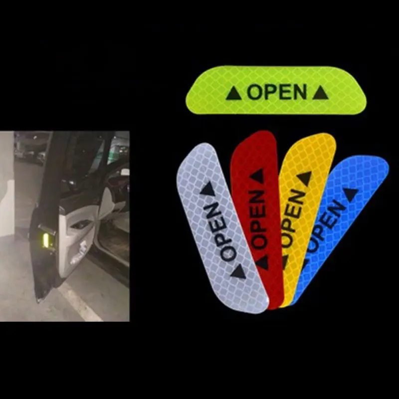 

4 шт. автомобильной дверного проема Светоотражающие Стикеры задний бампер наклейка против столкновений Стикеры автомобильной Предупрежде...