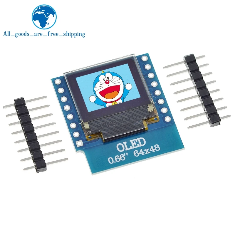 Модуль OLED TZT 0 66 дюйма для WEMOS D1 MINI ESP32 модуль Arduino AVR STM32 64x48 ЖК-экран IIC I2C |